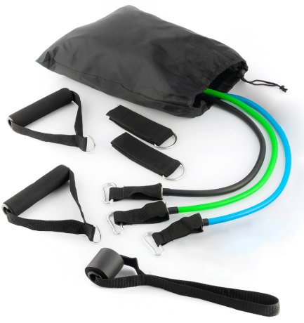 Set de Bandas de Resistencia con Accesorios y Guía de Ejercicios White Label 3 Unidades (Reacondicionado B)