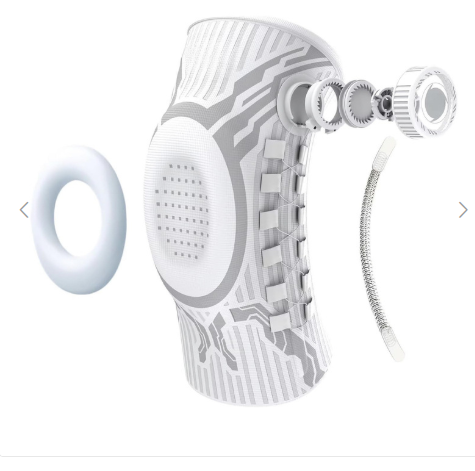 Rodillera ajustable con sistema de ajuste giratorio — Almohadilla de gel para la rótula, estabilizadores laterales y soporte de compresión para alivio del dolor y recuperación.