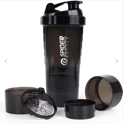 Large capacity protein powder shaking cup 550ml portable sports and fitness water cup with scale